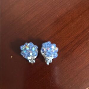 Sparkling Blue Clip-On Earrings